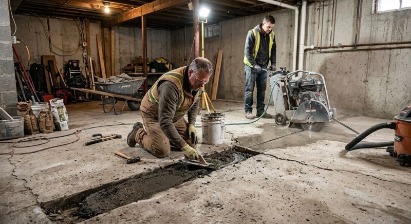 Cracked Basement Floor Repair in Oxon Hill, MD