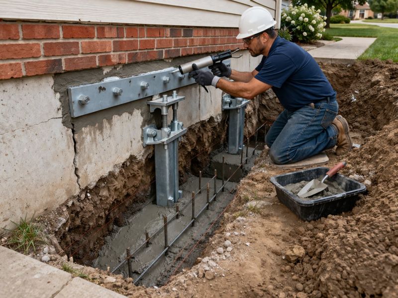 Sinking Foundation Repair in Herndon, VA